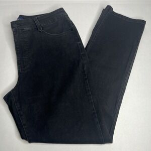 BANDOLINO Women's AMY Black Stretch Denim Straight Leg Jeans 10 (34 X‎ 30.5)
